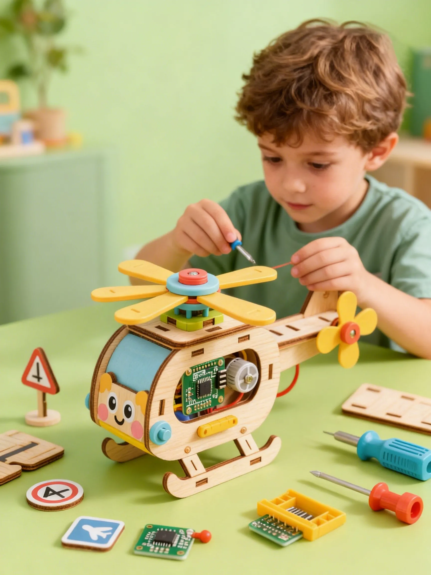 STEM helicopter toy